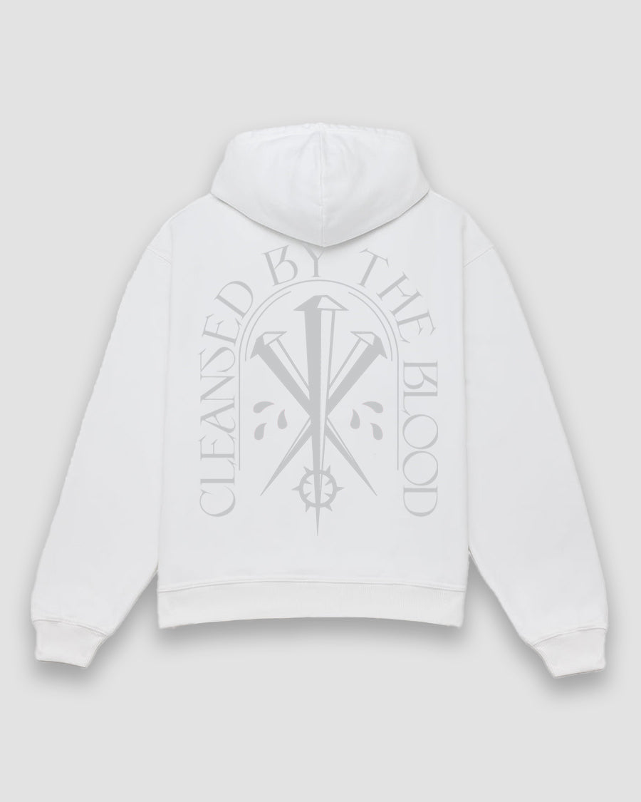 'By the Blood' Hoodie (White Frost)