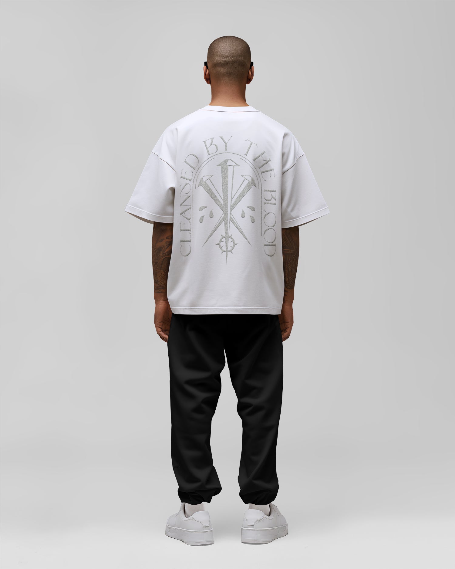 'By the Blood' Tee (White Frost)